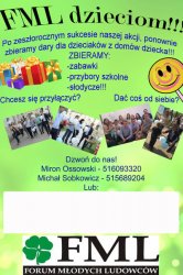 Forum Modych Ludowcw pomaga dzieciom