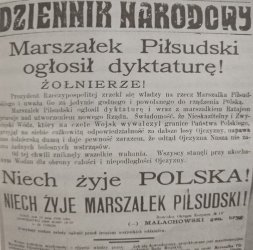 Przewrt majowy i jego konsekwencje w prasie regionu piotrkowskiego