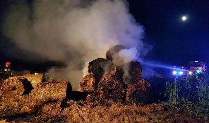 Pożar w gminie Moszczenica. Płonęły baloty słomy