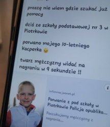 Porwanie dziecka w Piotrkowie. Uwaga to fake news!