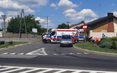 Zderzenie motocykla z osobwk w Sulejowie