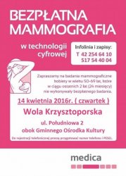 W poowie kwietnia do Woli Krzysztoporskiej znw przyjedzie mammobus