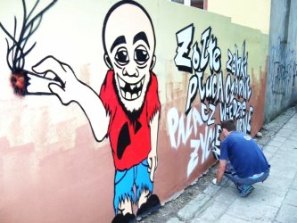 Palacz ju na murze – grafficiarska akcja studentw