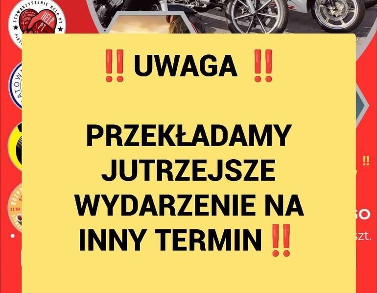 Rozpoczcie sezonu motocyklowego przeoone. Bdzie nowy termin