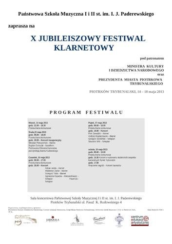 Zapraszamy na festiwal klarnetowy