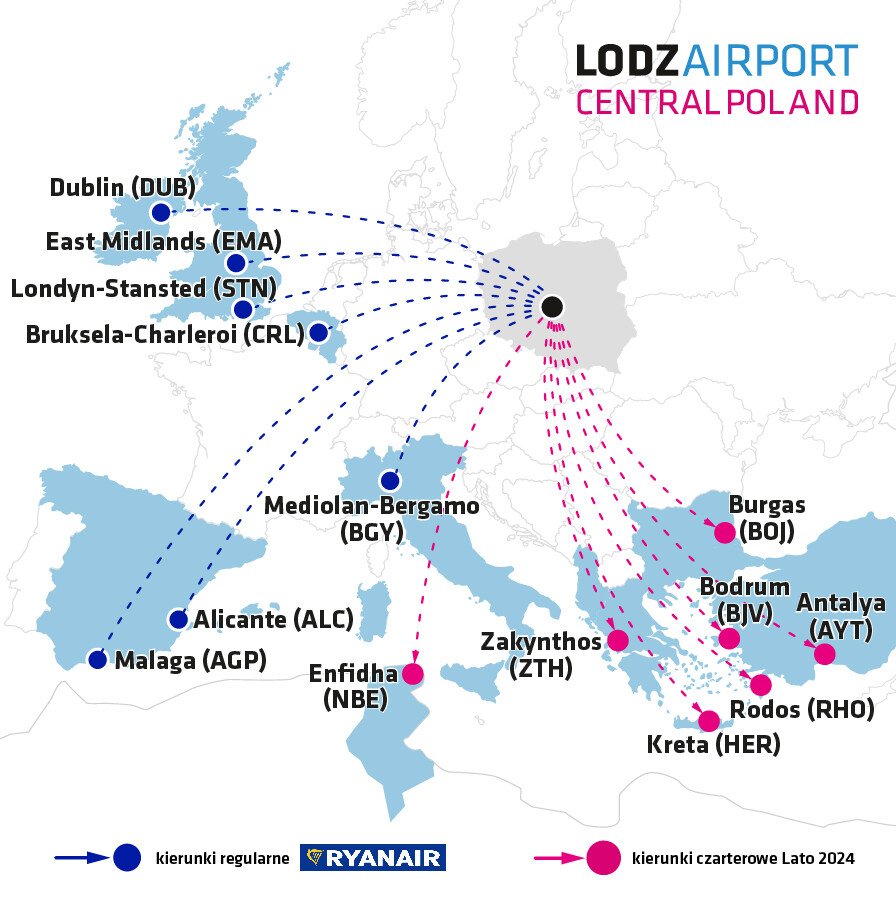 Sezon letnich czarterw na dzkim lotnisku