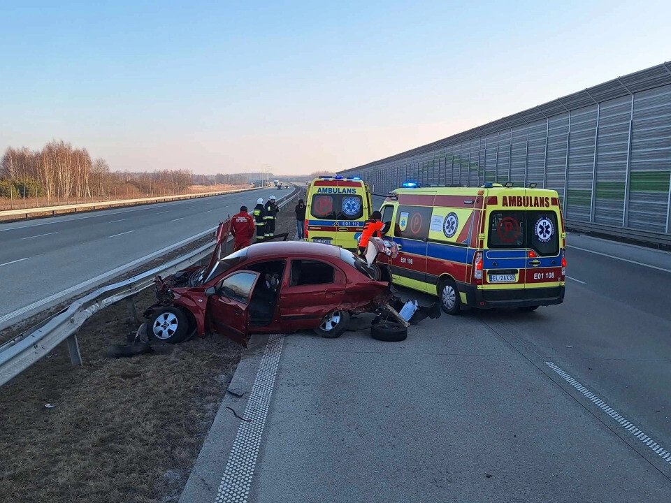 Wypadek na A1 midzy Kamieskim a Piotrkowem