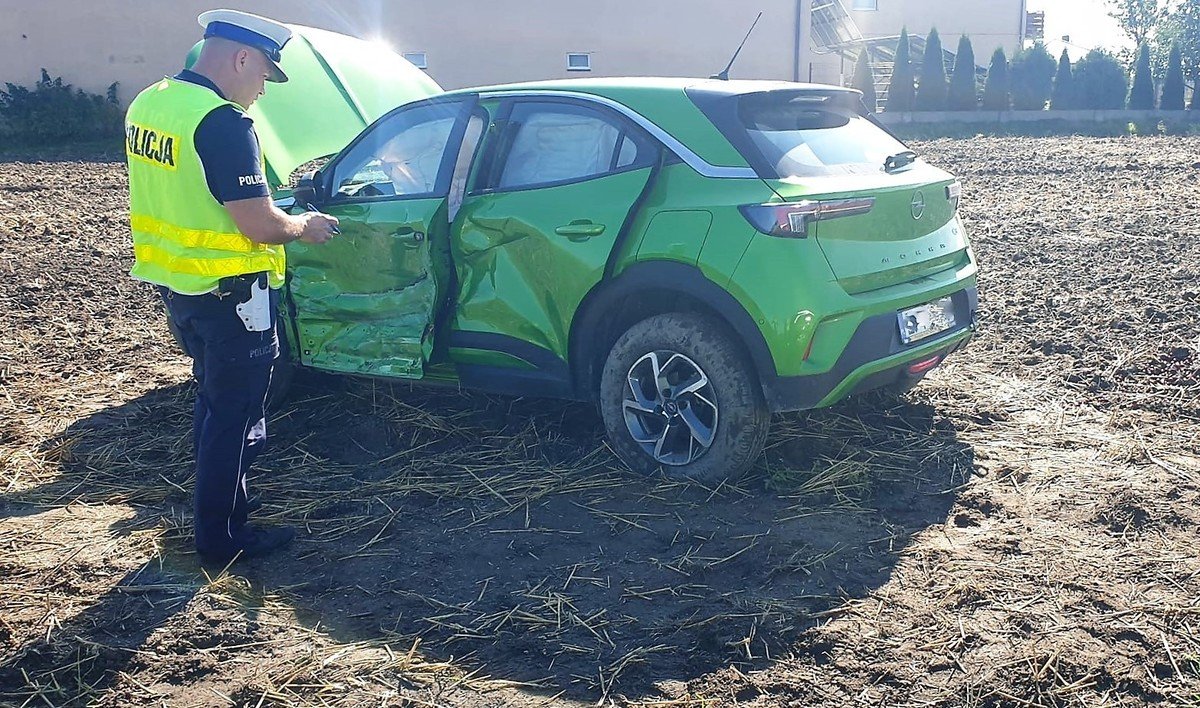 Grone zderzenie skody i opla