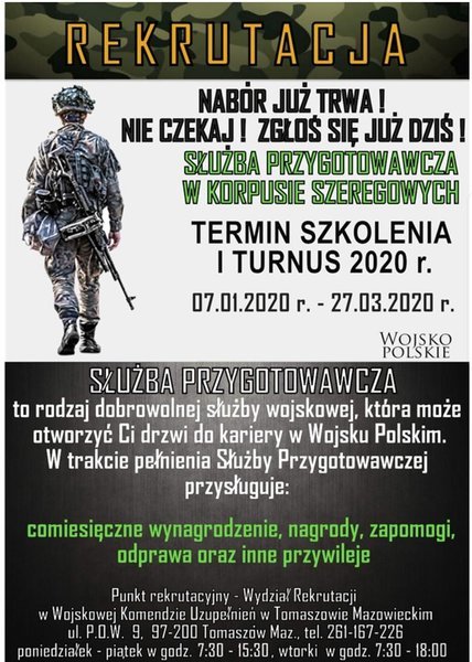 Trwa nabr do suby przygotowawczej w korpusie szeregowych