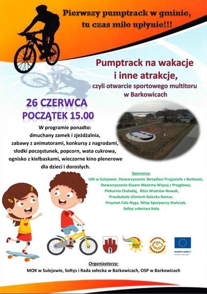 Barkowice. W sobot otworz pumptrack