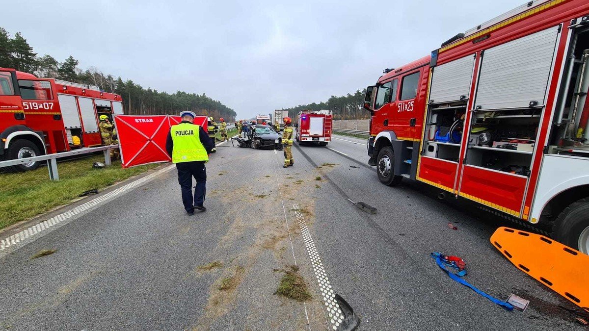 miertelny wypadek na A1. Droga czciowo zablokowana (AKTUALIZACJA)