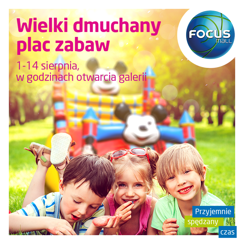 Wielki dmuchany plac zabaw w Focus Mall