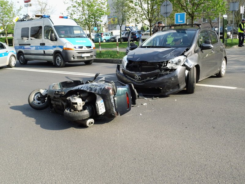 Kolizja na ul. Sowackiego - zderzenie 