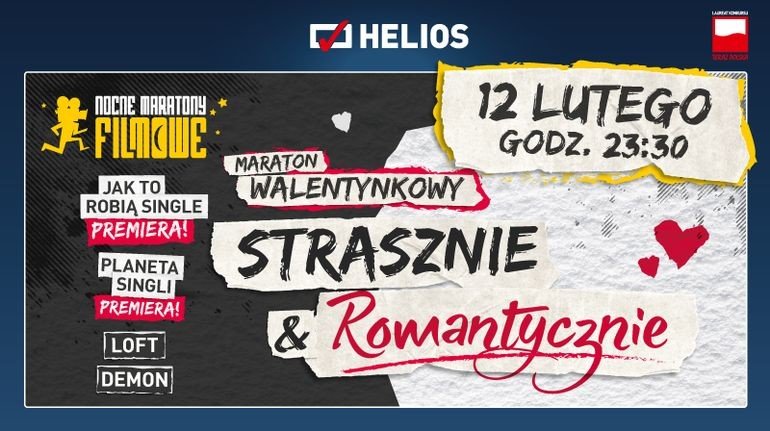 Walentynkowy Nocny Maraton Filmowy w kinie Helios