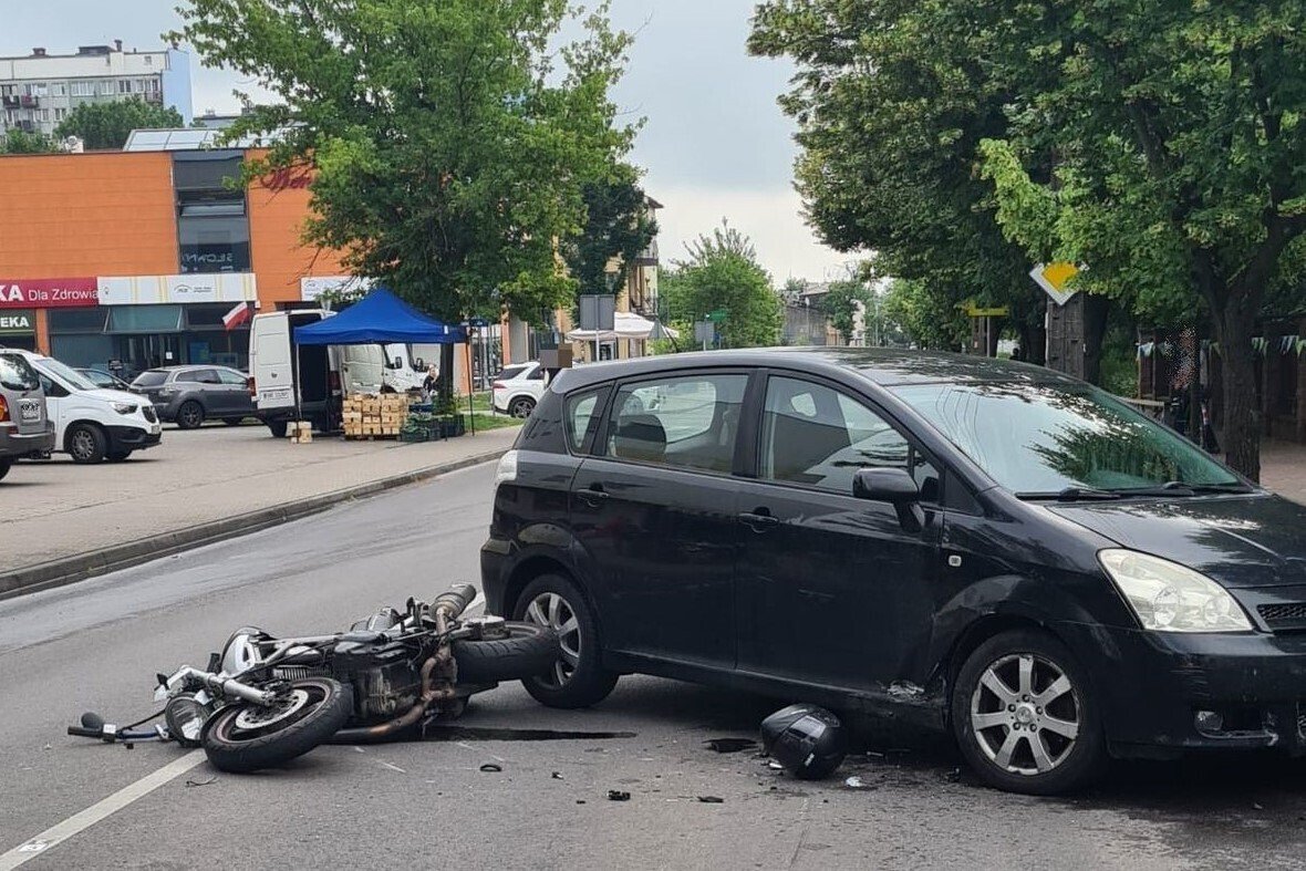 Wypadek z udziaem motocyklisty