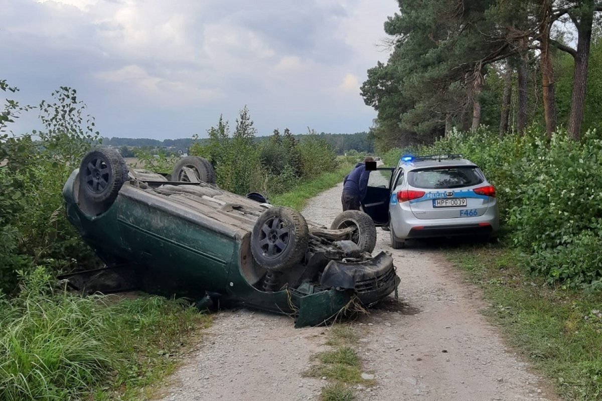 Kolizja, ucieczka i dachowanie pijanej 46-latki