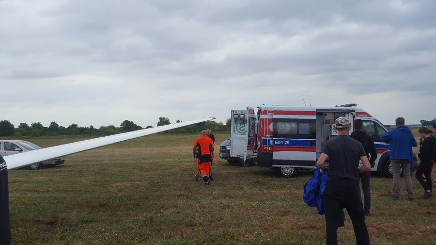 Wypadek szybowca na piotrkowskim lotnisku