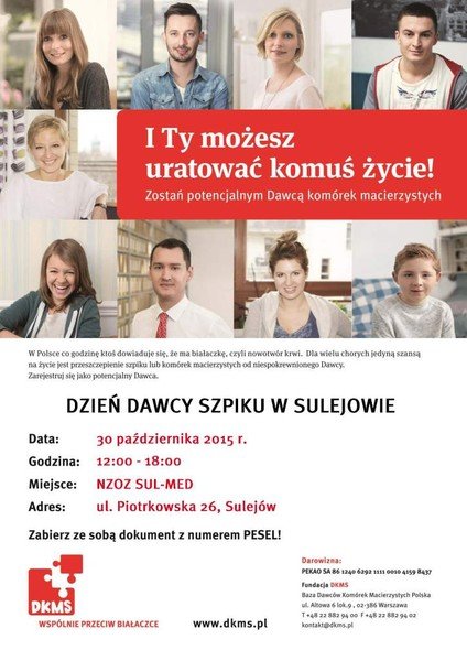 Zosta dawc. Akcja DKMS w Sulejowie 