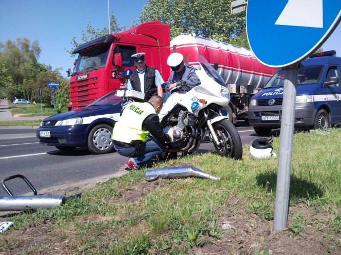 Zderzenie z policyjnym motocyklem