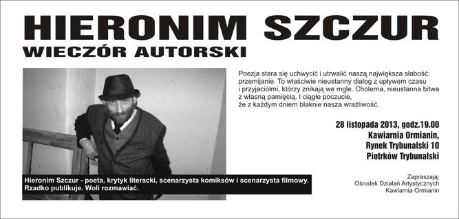 Wieczr autorski Hieronima Szczura