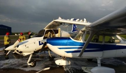 Incydent na lotnisku w Piotrkowie. Samolot do szkolenia pilotw zniszczony