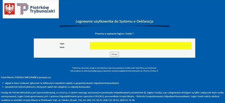 Odpadowy portal dla mieszkacw Piotrkowa