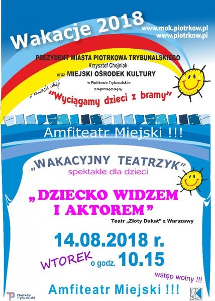 Zmiana godziny wakacyjnego teatrzyku w Piotrkowie