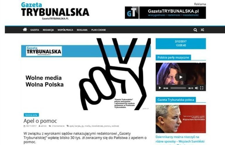 Wydawca Gazety Trybunalskiej skazany prawomocnym wyrokiem