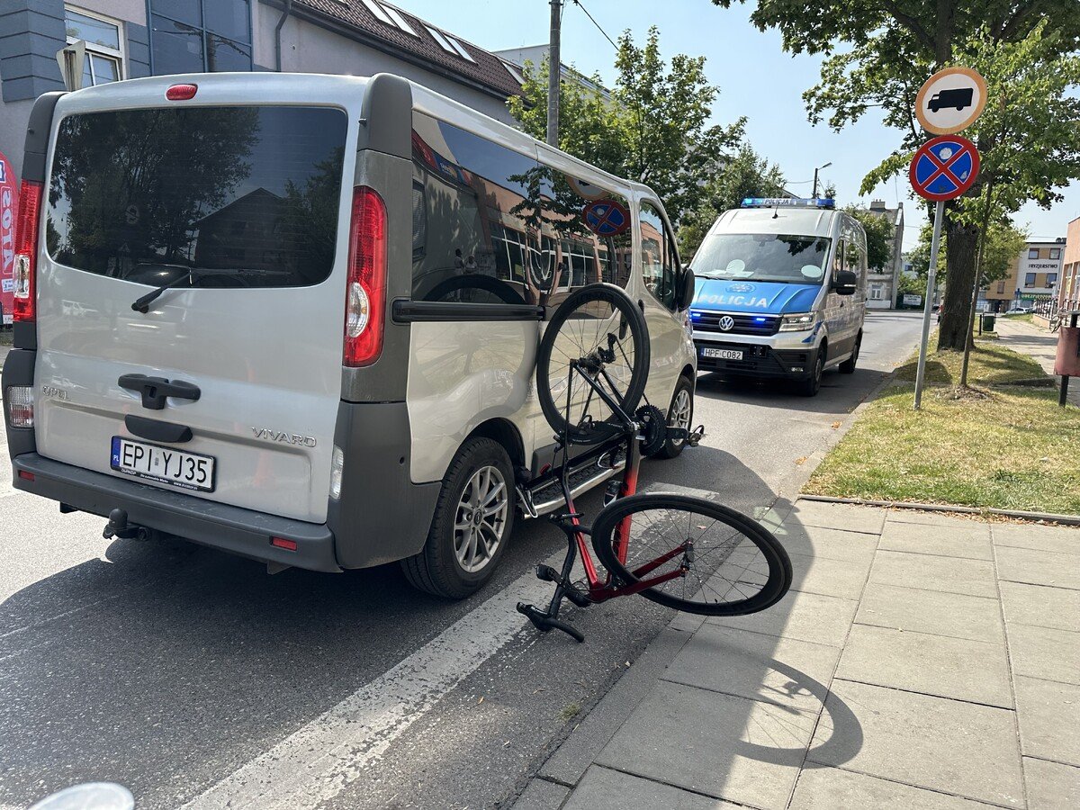 Potrcenie rowerzysty na Mynarskiej. Grone zdarzenie w Piotrkowie