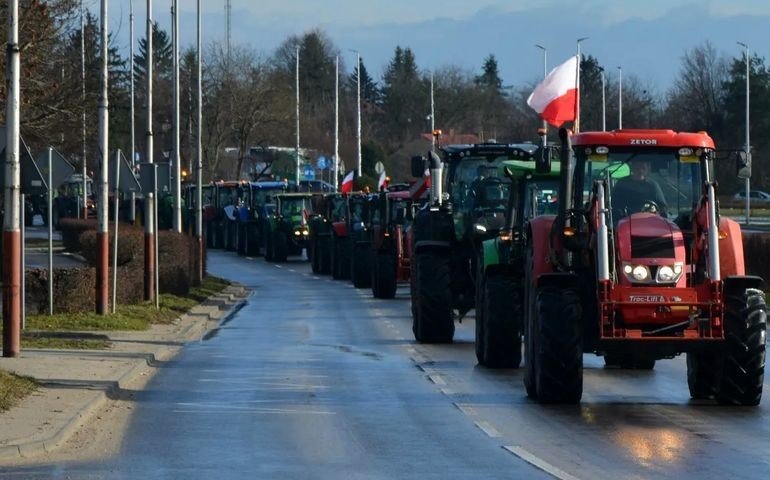 Kolejny protest rolnikw. Tym razem na wanej drodze