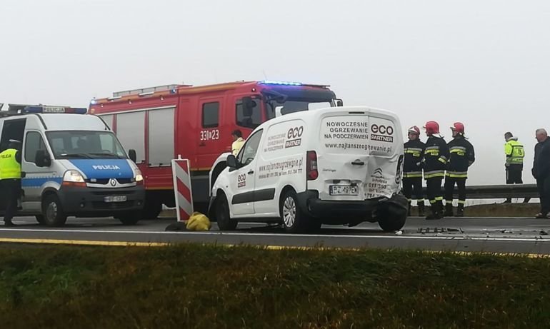 Zderzenie czterech aut na A1