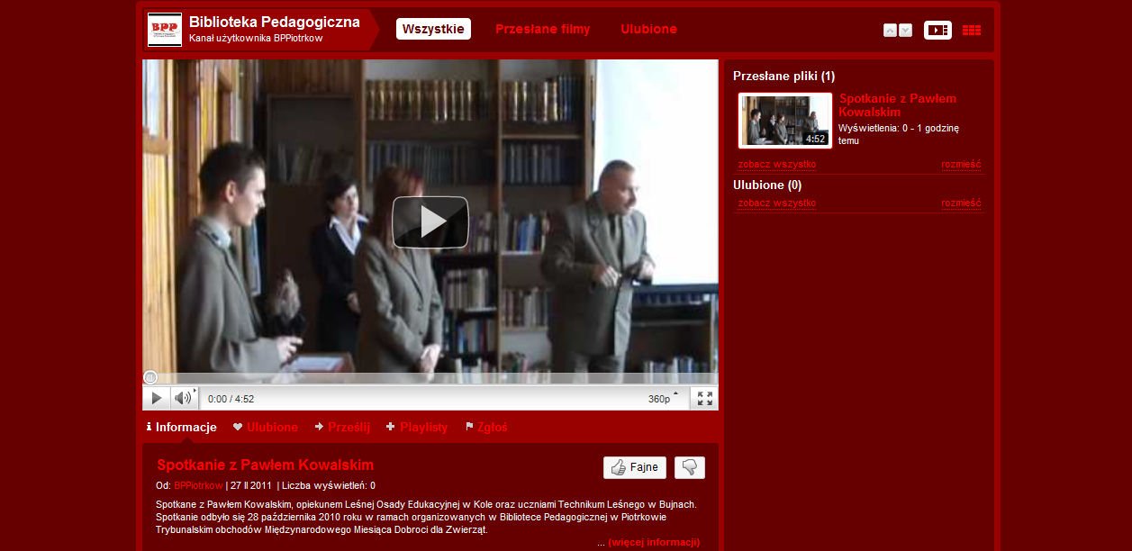 Biblioteka Pedagogiczna na YouTube