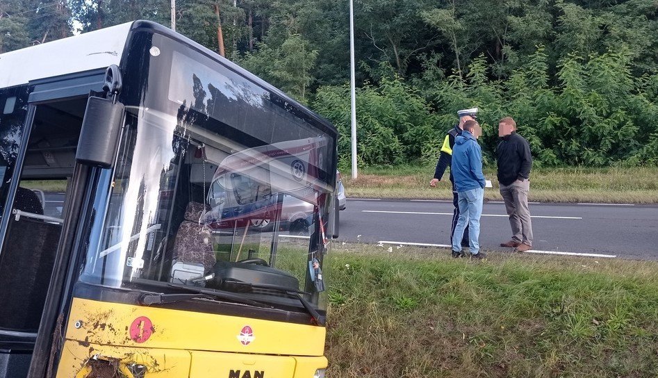 Pijany kierowca autobusu wjecha do rowu