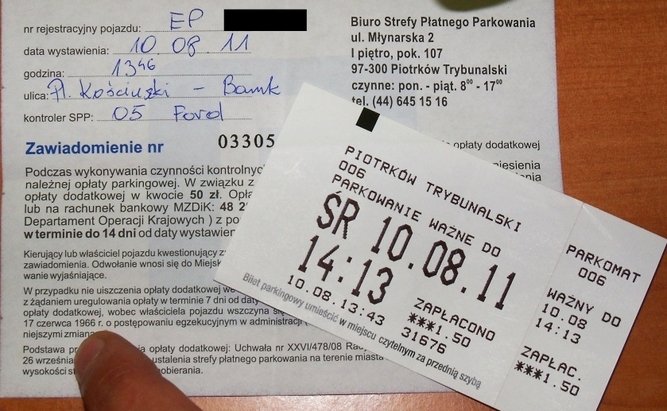 Biletw parkingowych nie musisz wkada za szyb