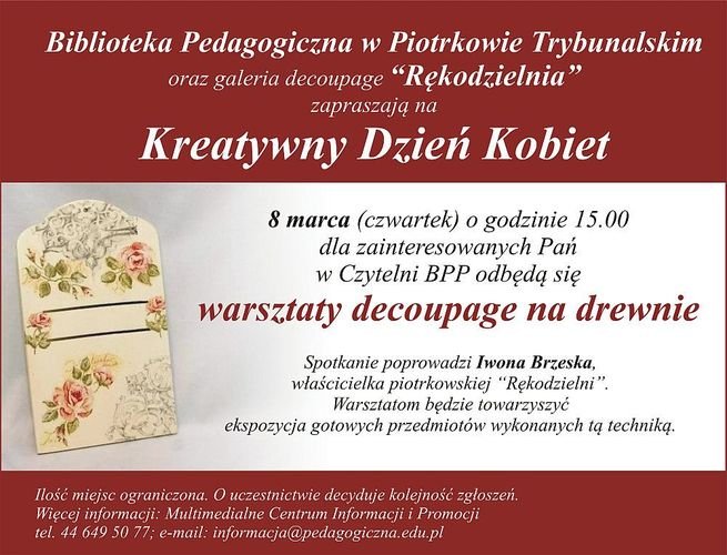 Kreatywny Dzie Kobiet w Bibliotece Pedagogicznej