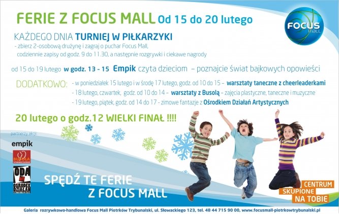 Zimowe ferie z Focus Mall Piotrkw Trybunalski