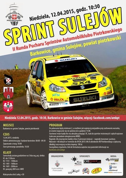 Automobilklub zaprasza na Sprint Sulejw