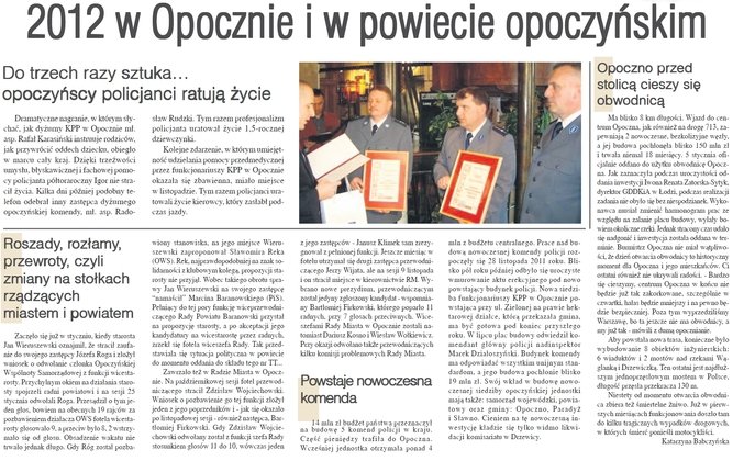 2012 w Opocznie i w powiecie opoczyskim