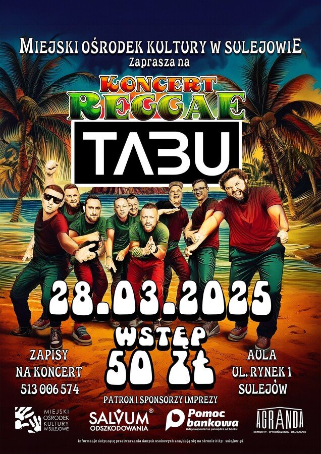 Koncert Reggae TABU w MOK w Sulejowie