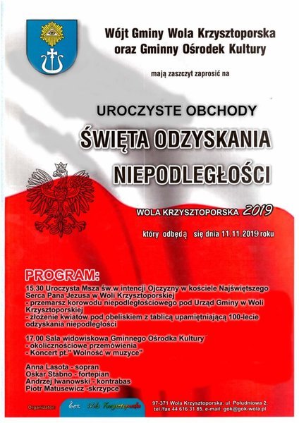 Zapraszamy na VII Bieg Niepodlegoci do Woli Krzysztoporskiej