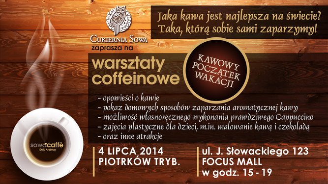 Cukiernia Sowa w Focus Mall zaprasza na warsztaty kawowe