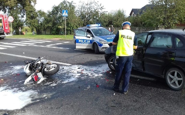 mier motocyklisty w Prymusowej Woli