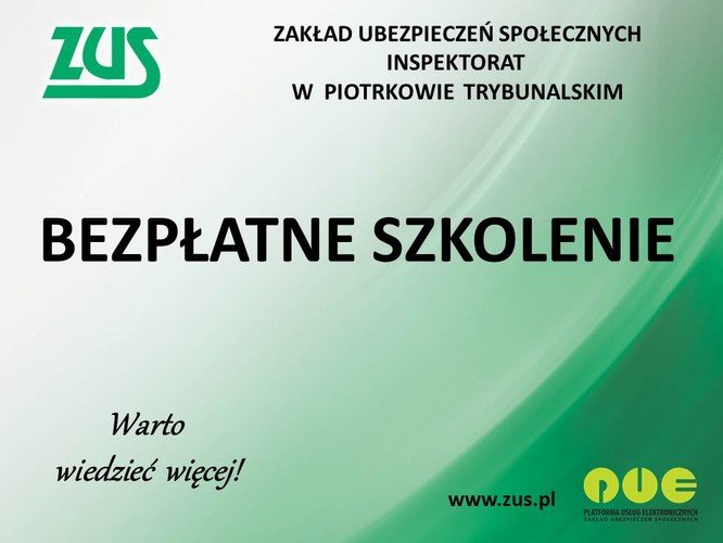 wiadczenia przedemerytalne - bezpatne szkolenie w ZUS