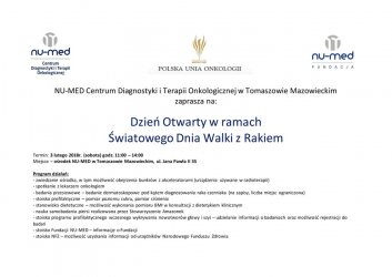 Dzie Otwarty w Centrum Diagnostyki i Terapii Onkologicznej w Tomaszowie Mazowieckim