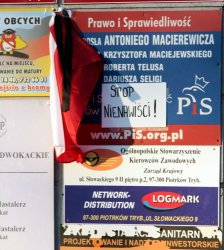 Piotrkw: Stop nienawici! na tablicy PiS-u