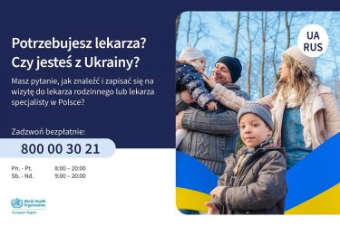 Infolinia WHO dla pacjentów z Ukrainy
