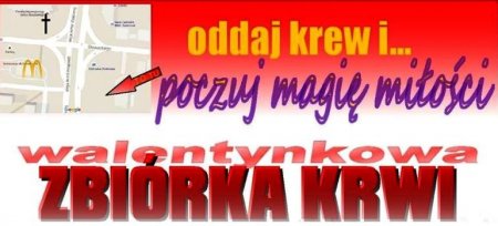 W sobot Walentynkowa Zbirka Krwi 