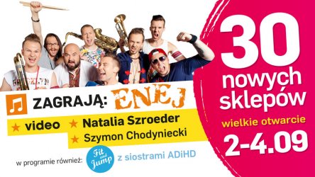 Weekend koncertów i rabatów: Enej, Video, Natalia Szroeder i Szymon Chodyniecki w Ptak Outlet