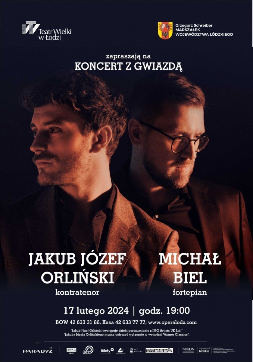 „Koncert z Gwiazdą” kontratenor: Jakub Józef Orliński, fortepian: Michał Biel