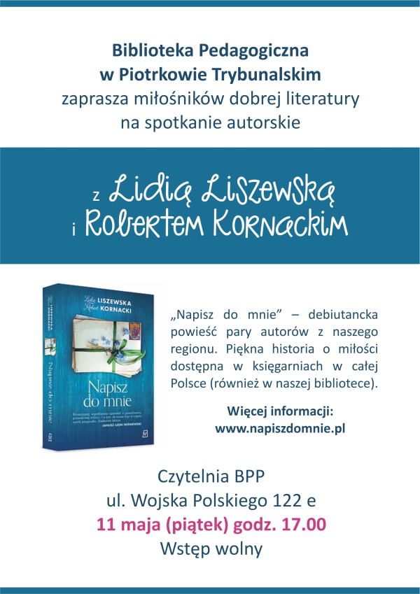Spotkanie z Lidi Liszewsk i Robertem Kornackim w Bibliotece Pedagogicznej